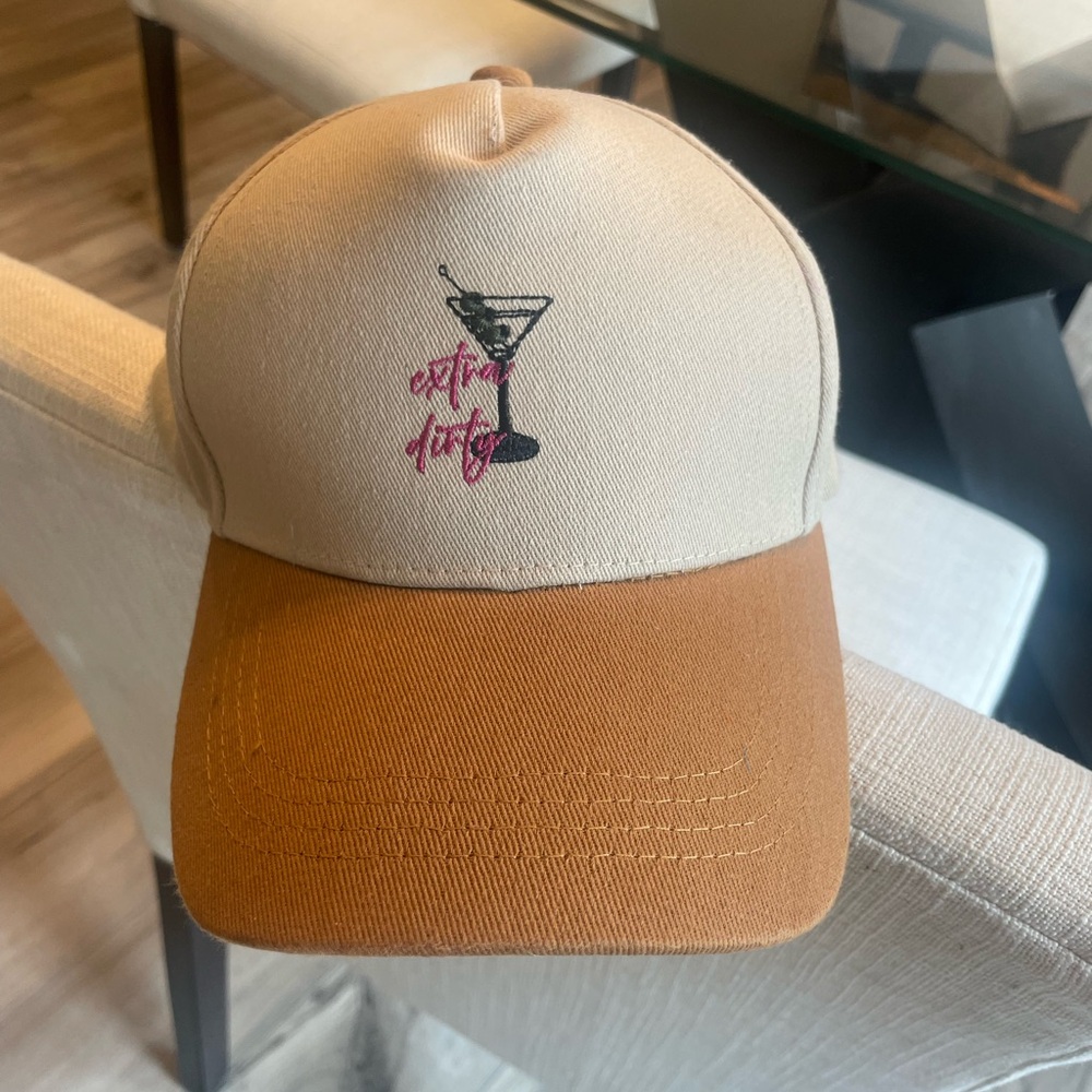Beige & Brown 'Extra Dirty' Martini Baseball Cap